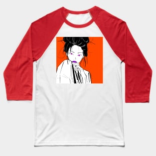 asian girl geisha anime style ecopop art Baseball T-Shirt